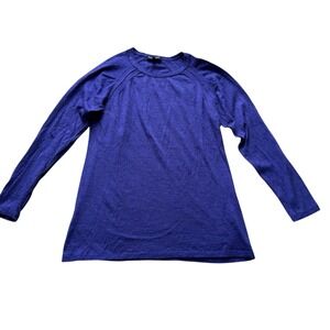 Eileen Fisher 100% Merino Wool Blue Top Petite Large